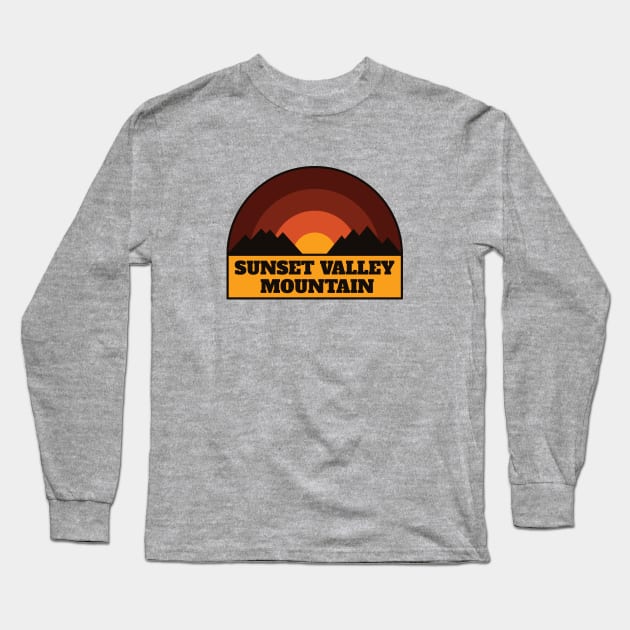 Sunset Valley Mountain Long Sleeve T-Shirt by SmudgeWorx